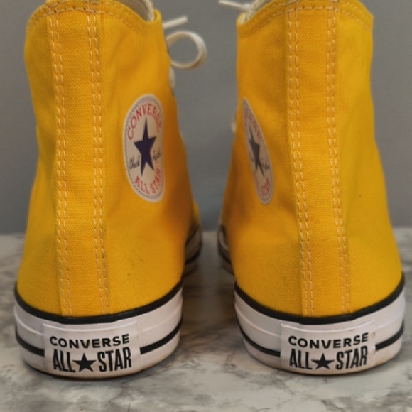 Converse All Star Yellow High-Top Sneakers , Women's 11.5 , Mens 9.5 - Picture 4 of 10